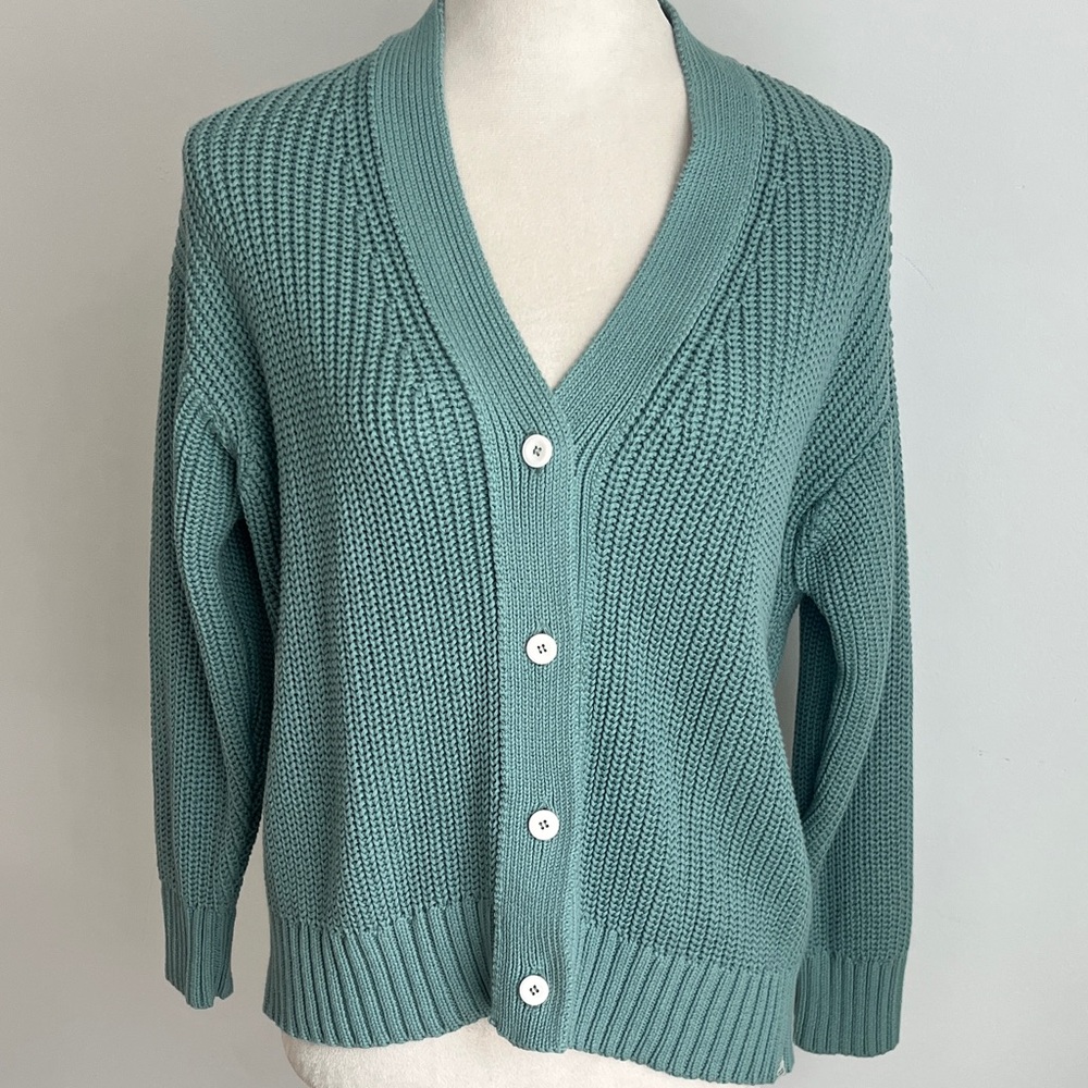 Women's Teal Button-Up Sweater New